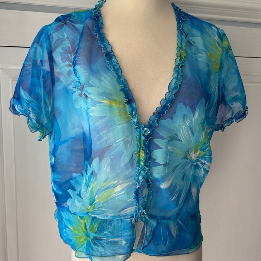 Studio Turquoise Floral Women's Blouse